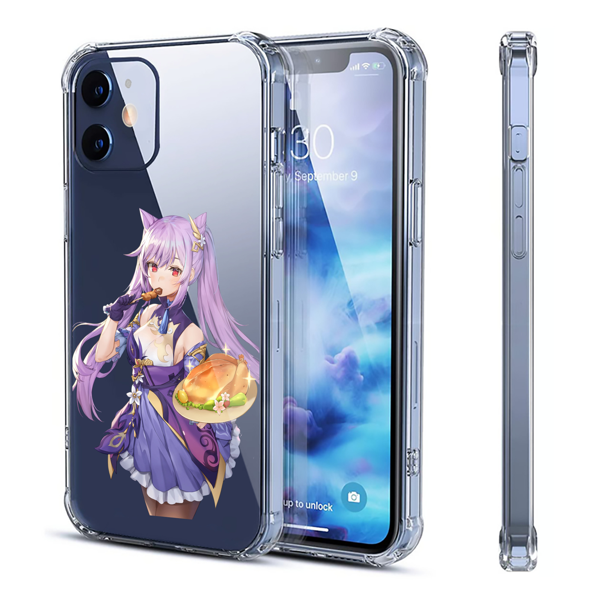 げんし神 刻晴 こくせい genshin Kokusei 【iPhone 12シリーズ対応】透明スマホケース（クリアソフトケース）